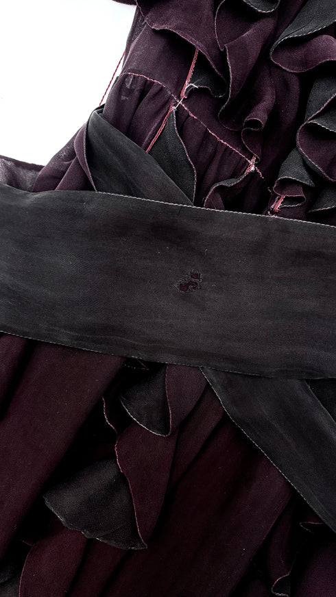 Abito lungo a rouche