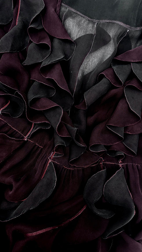 Abito lungo a rouche