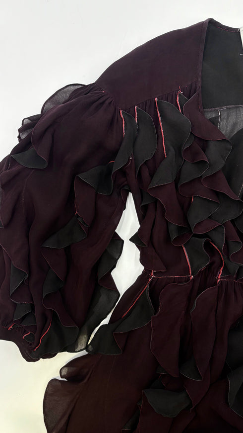 Abito lungo a rouche