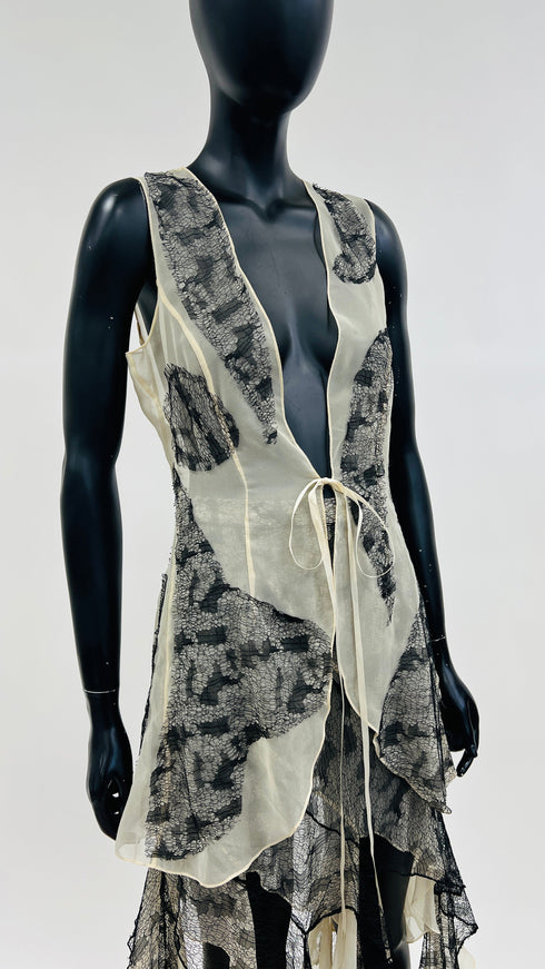 Set gonna+gilet pizzo