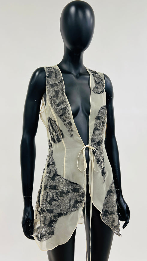 Set gonna+gilet pizzo