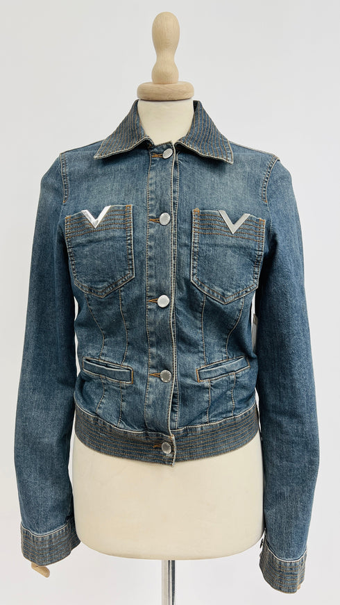 Giacca denim tasca "V"
