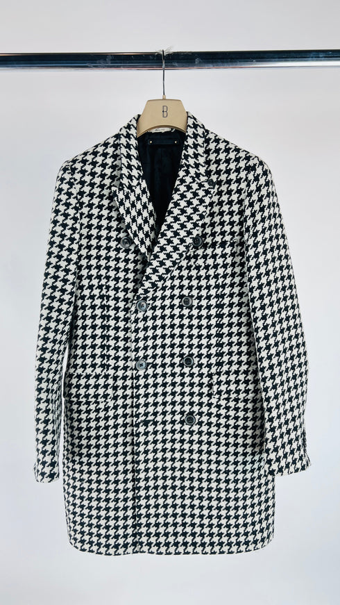 Cappotto doppiopetto bianco nero