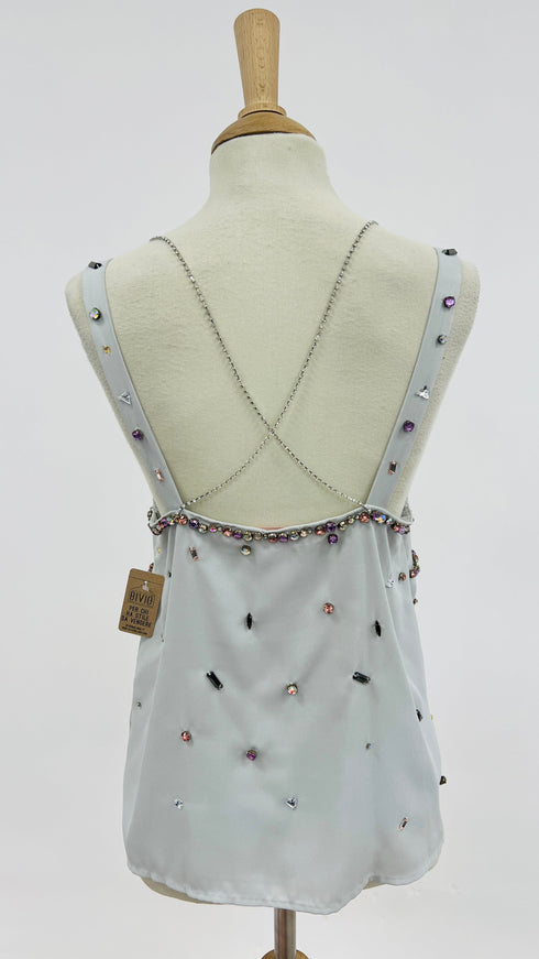 Top con strass ricamati