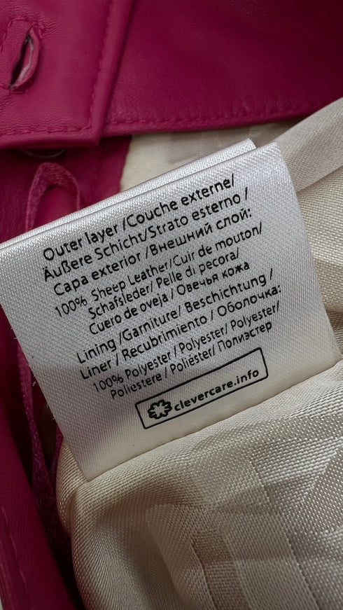 Pantalone in pelle rosa