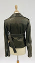 Biker in pelle verde