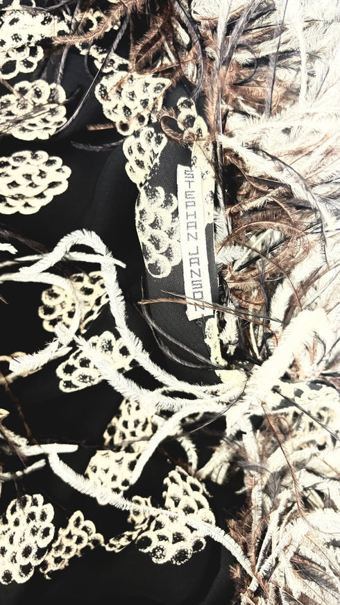 Giacca stampata con piume