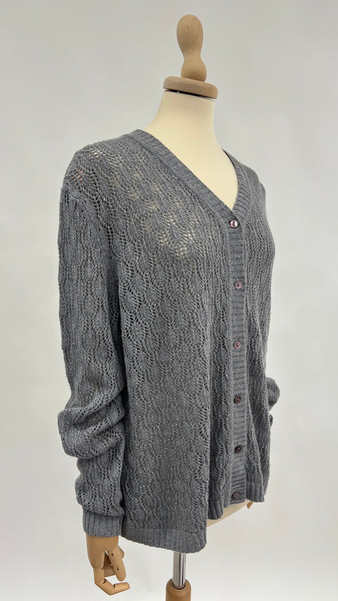 Cardigan a V traforato