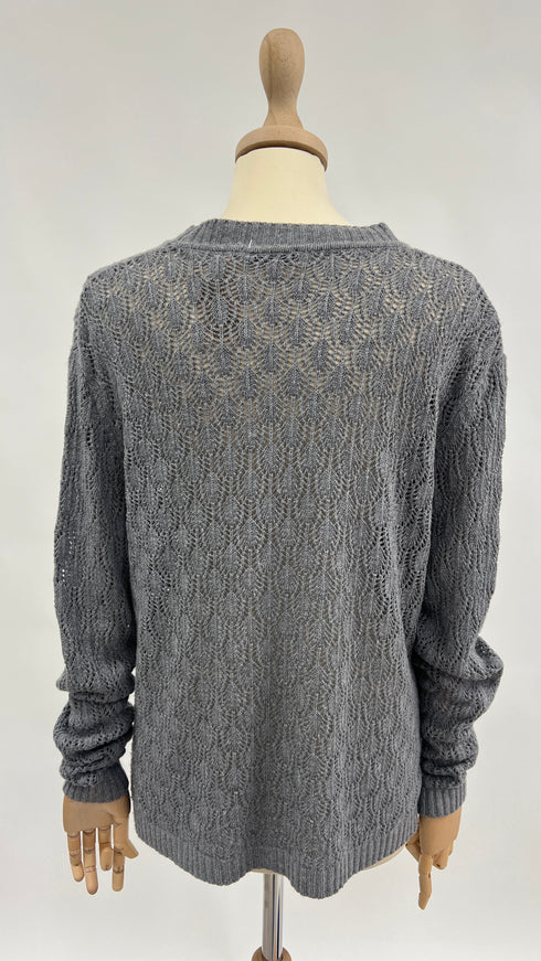 Cardigan a V traforato