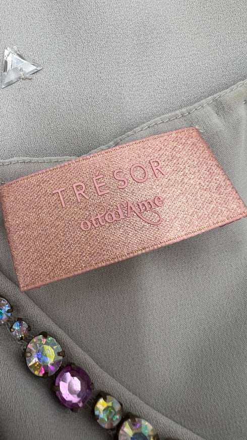 Top con strass ricamati