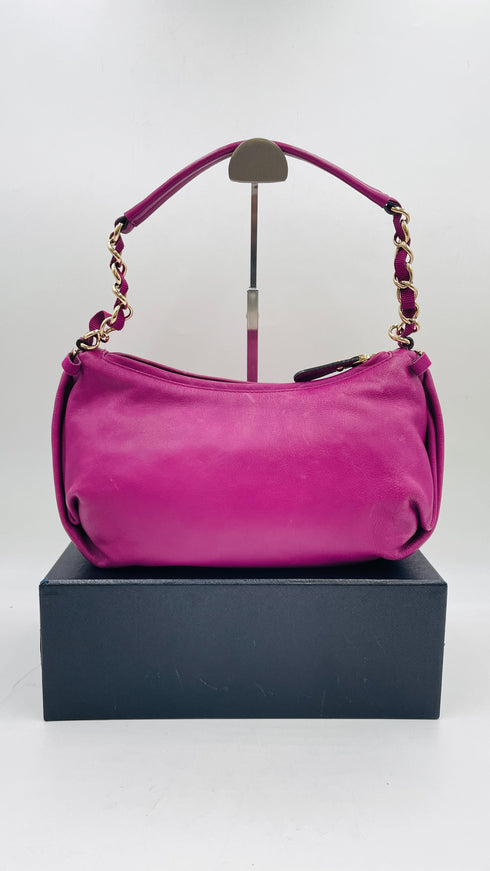 Borsa in pelle fuchsia