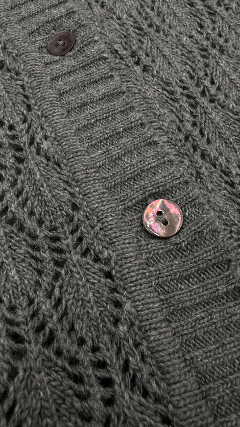 Cardigan a V traforato