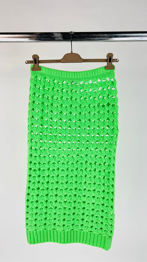 Gonna midi in maglia traforata