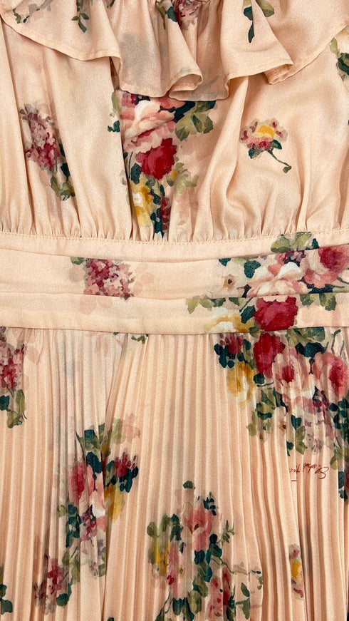 Abito midi plissè e fiori