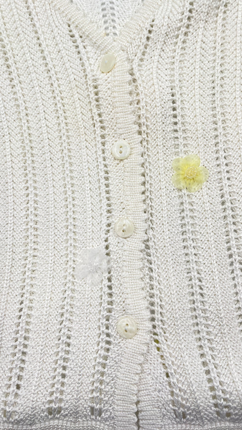 Cardigan fiori applicati