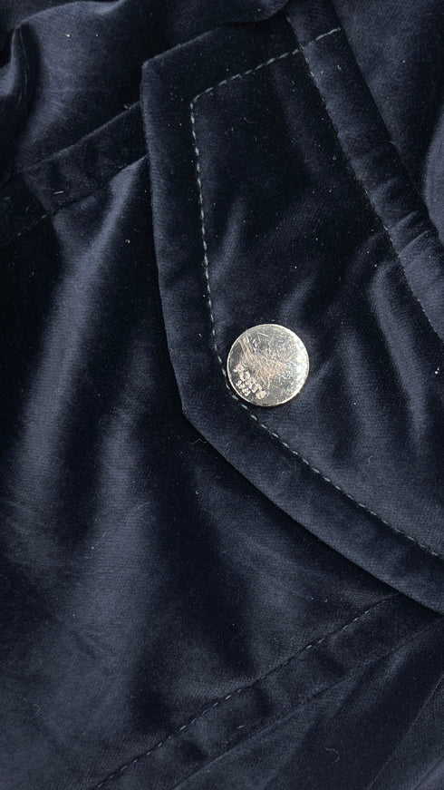 Piumino in velluto blu