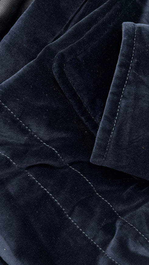 Piumino in velluto blu