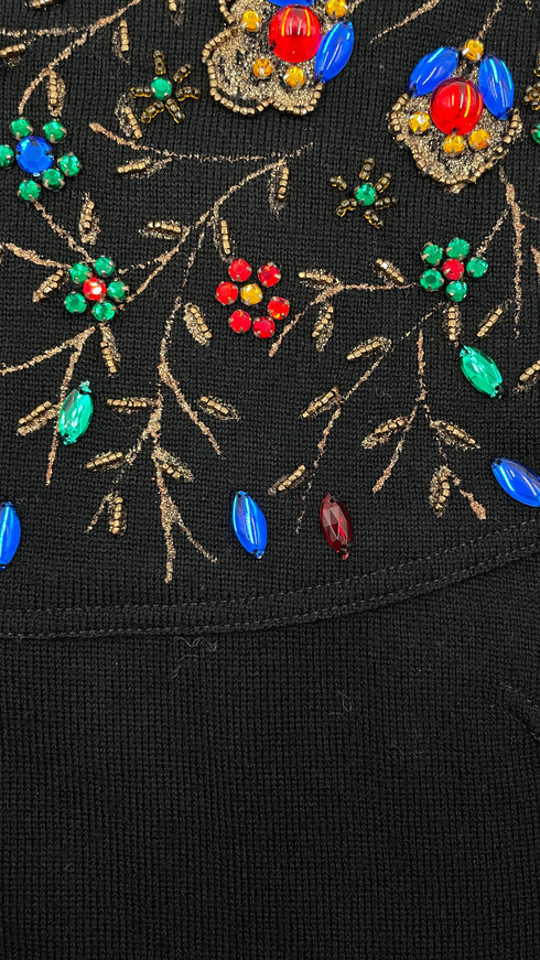 Maglia a fiori e strass