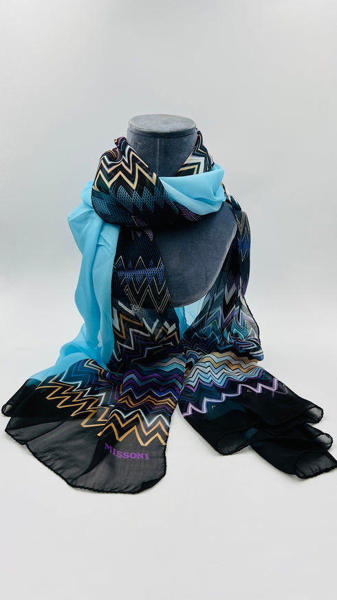 Sciarpa seta zig zag