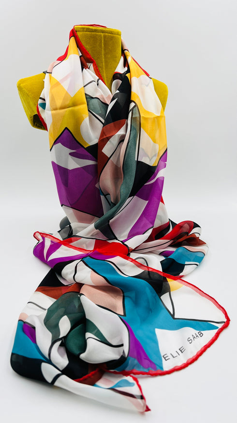 Sciarpa seta geometrica
