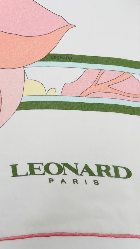 Sciarpa seta fiori e foglie