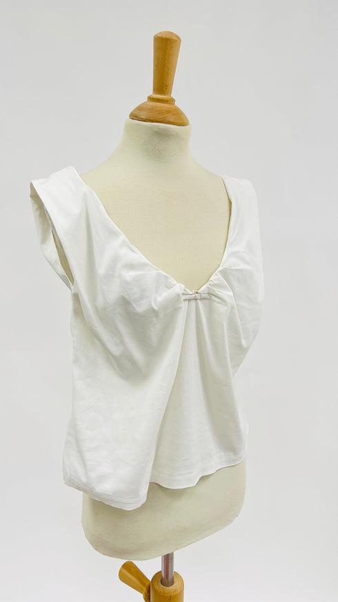 Top bianco smanicato