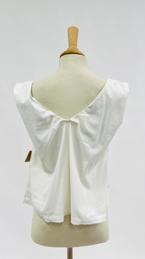 Top bianco smanicato
