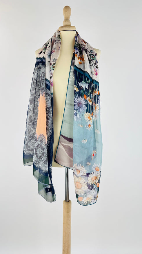 Sciarpa seta margherite