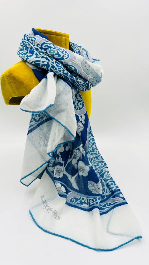 Stola fiori cashmere-seta