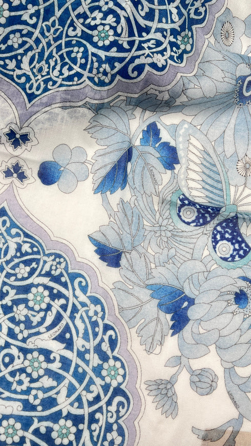 Stola fiori cashmere-seta