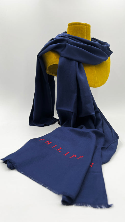 Sciarpa sfrangiata blu