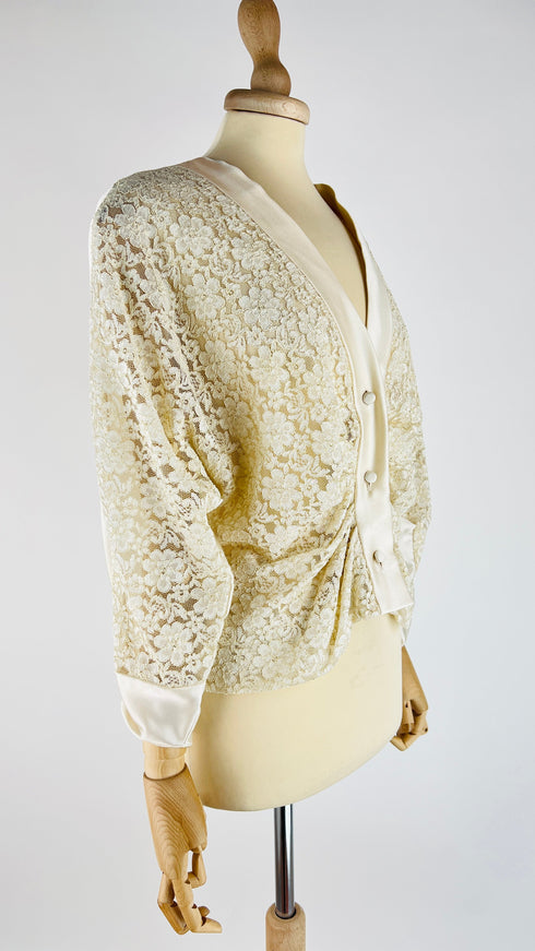 Cardigan con pizzo