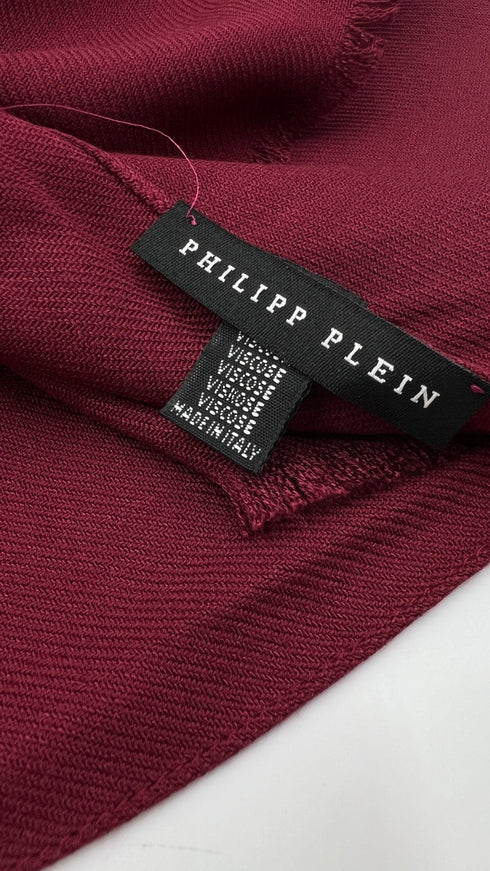 Sciarpa sfrangiata bordeaux