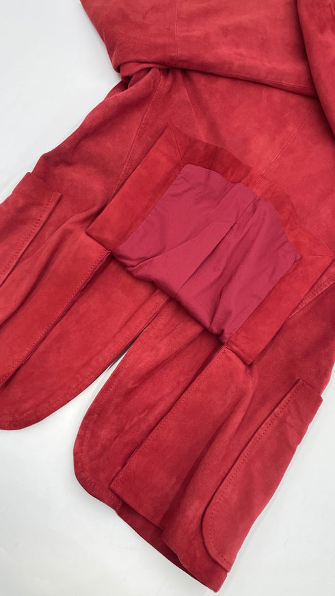 Blazer in suede rosso