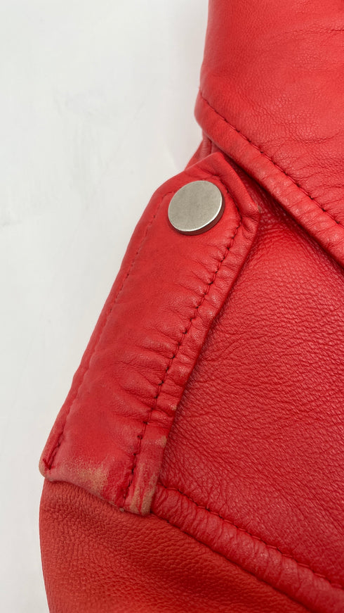 Chiodo in pelle rosso