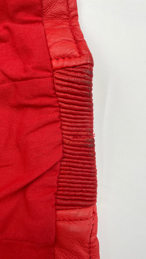 Chiodo in pelle rosso
