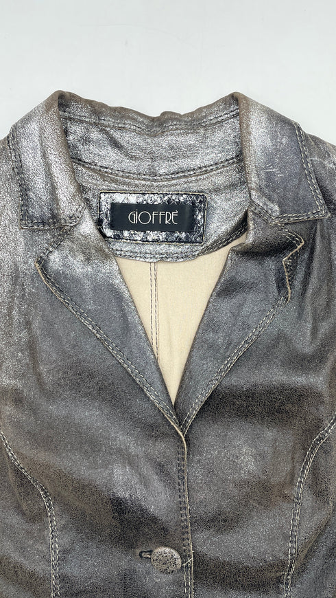 Blazer in pelle metalizzata vintage