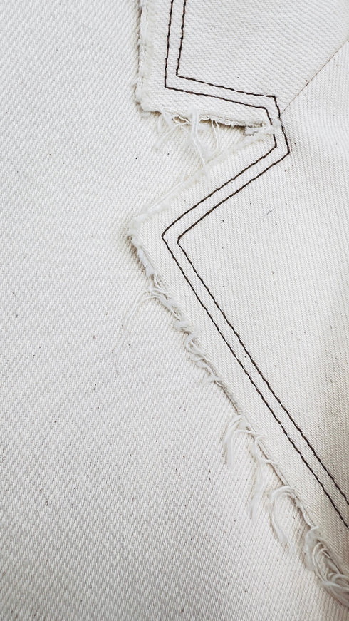 Blazer corto denim sfrangiato