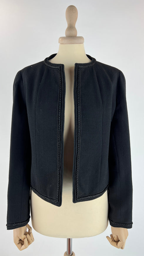 Giacca nera in crepe