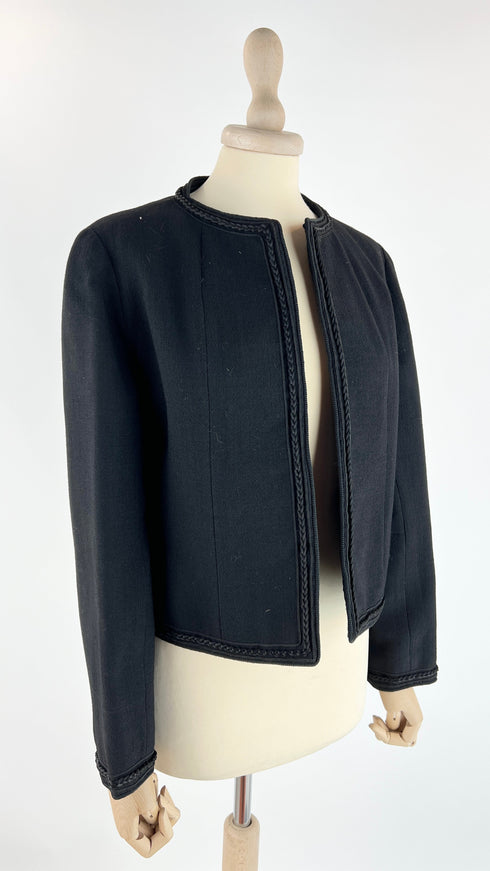 Giacca nera in crepe