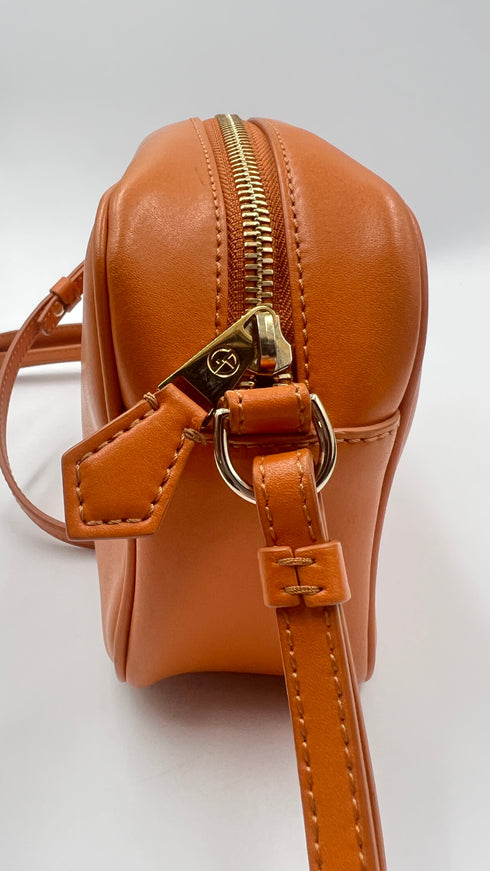Tracolla pelle arancione