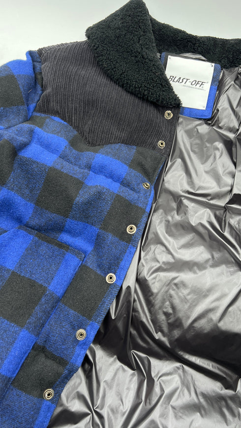 Bomber tartan inserti velluto