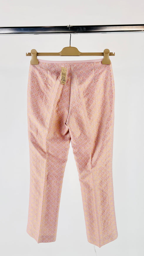 Pantalone rosa con stampa fiori