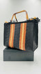 Borsa in raffia a righe