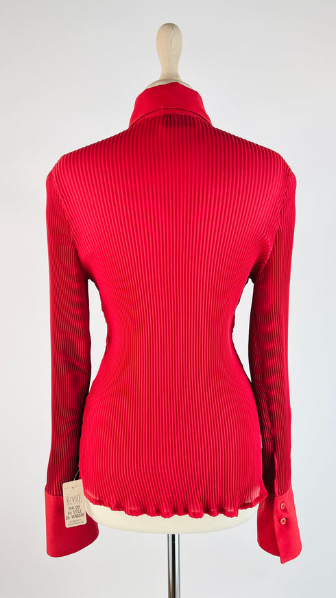 Camicia plissé rossa