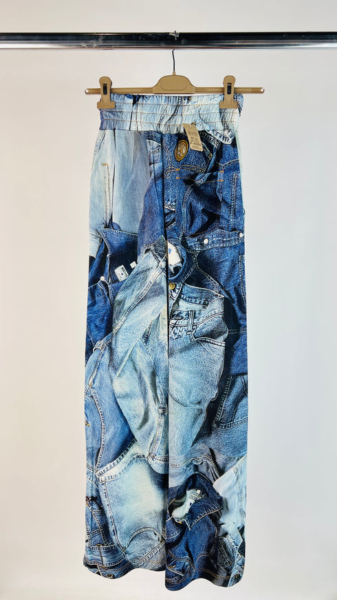 Pantaloni stampati vita alta