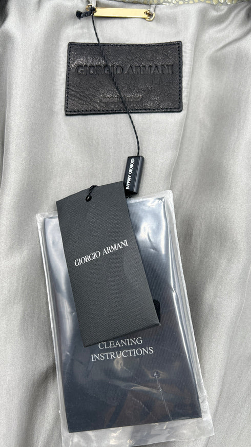 Giacca corta in pelle lavorata