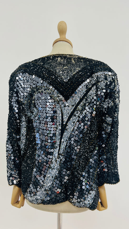 Blusa paillettes fumé