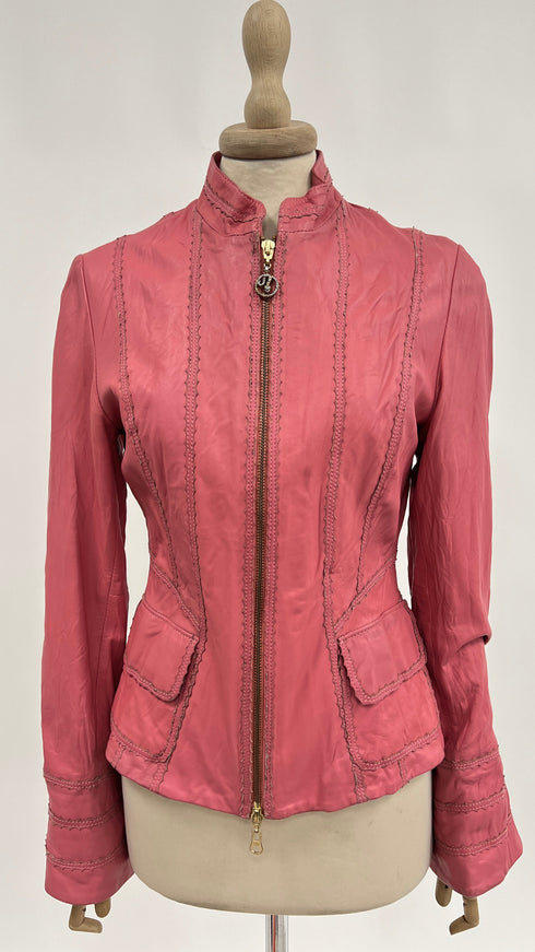 Giacca vintage pelle rosa