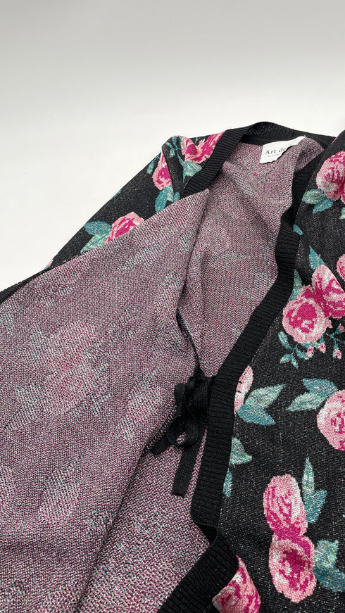 Cardigan a fiori lurex